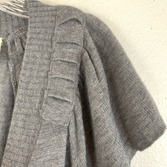 Anthropologie MOTH Wool Short Sleeve Gray Cardigan - Picture 5 of 8